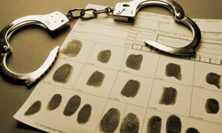 handcuffs and fingerprints